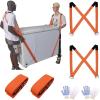 image:imageAzarxis Moving Straps 2Person Lifting and Carrying System Adjustable Shoulder Harness with Back Support for Furniture Mattresses Heavy Objects02 Orange  with Back Support