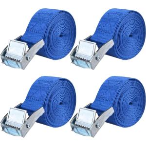 image:imageAzarxis Lashing Straps Ratchet Tie Down Secure Cinch Strap Adjustable Cam Buckles Belts Heavy Duty up to 441 lbs Capacity for Motorcycle Cargo Kayak Boat Canoe Truck Trailer Black  4 Pack164 ft2 Blue with Silver Buckle  4 Pack