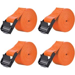 image:imageAzarxis Lashing Straps Ratchet Tie Down Secure Cinch Strap Adjustable Cam Buckles Belts Heavy Duty up to 441 lbs Capacity for Motorcycle Cargo Kayak Boat Canoe Truck Trailer Black  4 Pack164 ft1 Orange  4 Pack