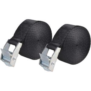 image:imageAzarxis Lashing Straps Ratchet Tie Down Secure Cinch Strap Adjustable Cam Buckles Belts Heavy Duty up to 441 lbs Capacity for Motorcycle Cargo Kayak Boat Canoe Truck Trailer Black  4 Pack164 ft2 Black with Silver Buckle  2 Pack