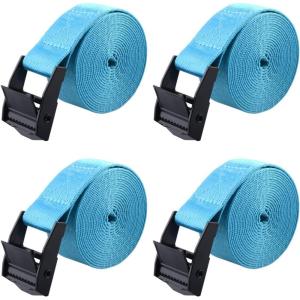image:imageAzarxis Lashing Straps Ratchet Tie Down Secure Cinch Strap Adjustable Cam Buckles Belts Heavy Duty up to 441 lbs Capacity for Motorcycle Cargo Kayak Boat Canoe Truck Trailer Black  4 Pack164 ft1 Sky Blue  4 Pack