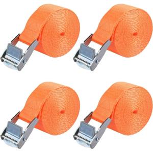 image:imageAzarxis Lashing Straps Ratchet Tie Down Secure Cinch Strap Adjustable Cam Buckles Belts Heavy Duty up to 441 lbs Capacity for Motorcycle Cargo Kayak Boat Canoe Truck Trailer Black  4 Pack164 ft2 Orange with Silver Buckle  4 Pack
