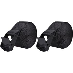 image:imageAzarxis Lashing Straps Ratchet Tie Down Secure Cinch Strap Adjustable Cam Buckles Belts Heavy Duty up to 441 lbs Capacity for Motorcycle Cargo Kayak Boat Canoe Truck Trailer Black  4 Pack164 ft1 Black  2 Pack