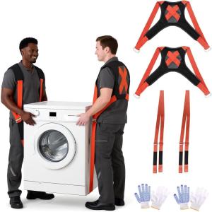 image:imageAzarxis Moving Straps 2Person Lifting and Carrying System Adjustable Shoulder Harness with Back Support for Furniture Mattresses Heavy Objects01 Orange  With Back Support