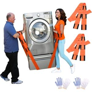 image:imageAzarxis Moving Straps 2Person Lifting and Carrying System Adjustable Shoulder Harness with Back Support for Furniture Mattresses Heavy Objects03 Orange  Forearm Lifting Straps