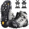 image:imageAzarxis Walk Traction Ice Cleat Spikes Crampons with 10 Spikes Snow Grips Stretch Footwear Traction for Walking Jogging Climbing Hiking on Snow and Ice01 10 Spikes  Stainless Steel