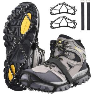 image:imageAzarxis Walk Traction Ice Cleat Spikes Crampons with 10 Spikes Snow Grips Stretch Footwear Traction for Walking Jogging Climbing Hiking on Snow and Ice03 Spring Coil  Stainless Steel