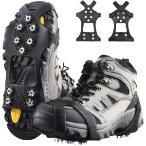 image:imageAzarxis Walk Traction Ice Cleat Spikes Crampons with 10 Spikes Snow Grips Stretch Footwear Traction for Walking Jogging Climbing Hiking on Snow and Ice01 10 Spikes  Stainless Steel