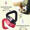 image:imageAzarxis 30 kN Tree Swing Swivel Spinner Safest Rotational Climbing Rope Devices Hanging Hook Accessory for Childrens Web Tree Swing Setting Aerial Silks Dance Red  BlackBlack  Red