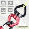 image:imageAzarxis 30 kN Tree Swing Swivel Spinner Safest Rotational Climbing Rope Devices Hanging Hook Accessory for Childrens Web Tree Swing Setting Aerial Silks Dance Red  BlackBlack  Red