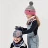 image:imageAzarxis Kids Childrens Balaclava Hat Fleece Ski Face Mask Winter Cap Adjustable Double Neck Warmer05 Blue  Hat Scarf Gloves Set