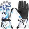 image:imageAzarxis Kids Snow Ski Gloves Children Winter Waterproof Windproof Warm Touchscreen Snowboard Gloves for Boys amp Girls04 Blue