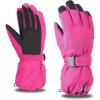 image:imageAzarxis Kids Children Ski Gloves Winter Snow Gloves Waterproof Winter Warm Glove for Snowboarding Sledding03 Rose Red  Reflective
