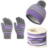 #05 Light Purple - Hat Scarf Gloves Set
