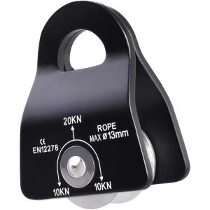 image:imageAzarxis 20 kN Micro Side Swing Pulley Prusik Minding Pulleys for 047  12mm RopeCable Rock Climbing Tree Arborist Zipline Lifting Hauling Dragging Rescue Aerrial Work Hitch Tending01 Black
