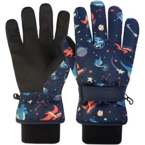 image:imageAzarxis Kids Children Ski Gloves Winter Snow Gloves Waterproof Winter Warm Glove for Snowboarding Sledding02 Prussian Blue