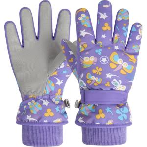 image:imageAzarxis Kids Children Ski Gloves Winter Snow Gloves Waterproof Winter Warm Glove for Snowboarding Sledding02 Purple