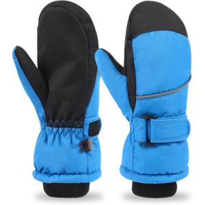 image:imageAzarxis Kids Children Ski Gloves Winter Snow Gloves Waterproof Winter Warm Glove for Snowboarding Sledding05 Blue