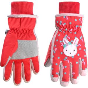image:imageAzarxis Kids Children Ski Gloves Winter Snow Gloves Waterproof Winter Warm Glove for Snowboarding Sledding06 Red