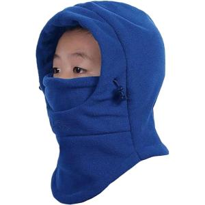 image:imageAzarxis Kids Childrens Balaclava Hat Fleece Ski Face Mask Winter Cap Adjustable Double Neck Warmer01 Blue