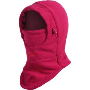 image:imageAzarxis Kids Childrens Balaclava Hat Fleece Ski Face Mask Winter Cap Adjustable Double Neck Warmer01 Jujube Red