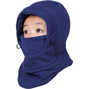 image:imageAzarxis Kids Childrens Balaclava Hat Fleece Ski Face Mask Winter Cap Adjustable Double Neck Warmer01 Navy Blue