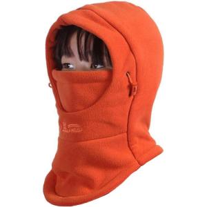image:imageAzarxis Kids Childrens Balaclava Hat Fleece Ski Face Mask Winter Cap Adjustable Double Neck Warmer01 Orange
