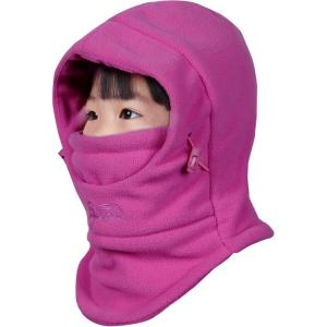 image:imageAzarxis Kids Childrens Balaclava Hat Fleece Ski Face Mask Winter Cap Adjustable Double Neck Warmer01 Rose Red