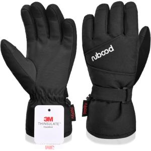 image:imageAzarxis Kids Snow Ski Gloves Children Winter Waterproof Windproof Warm Touchscreen Snowboard Gloves for Boys amp Girls03 Black