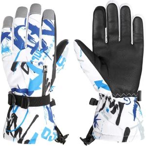 image:imageAzarxis Kids Snow Ski Gloves Children Winter Waterproof Windproof Warm Touchscreen Snowboard Gloves for Boys amp Girls04 Blue