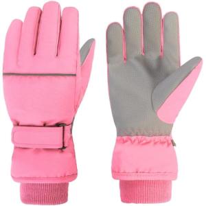image:imageAzarxis Kids Snow Ski Gloves Children Winter Waterproof Windproof Warm Touchscreen Snowboard Gloves for Boys amp Girls05 Pink  Not Touchscreen Compatible
