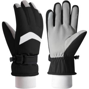 image:imageAzarxis Kids Snow Ski Gloves Children Winter Waterproof Windproof Warm Touchscreen Snowboard Gloves for Boys amp Girls08 Black