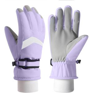 image:imageAzarxis Kids Snow Ski Gloves Children Winter Waterproof Windproof Warm Touchscreen Snowboard Gloves for Boys amp Girls08 Purple