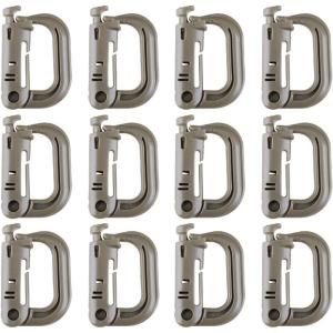 image:imageAzarxis Tactical Carabiner Keychain  Hard Polymer Carabiners Climbing D Rings Light Weight Spring Snap Gear Clip Utility Hooks Backpack Hanging Buckle for Camping Hiking Army Green  12 Pack