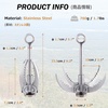 image:imageAzarxis Grappling Hook Stainless Steel Gravity Claw Carabiner 771 881 LBS Load Capacity for Outdoor Survival Retrieval Climbing Fishing Aquatic Anchor Hook4 Claw
