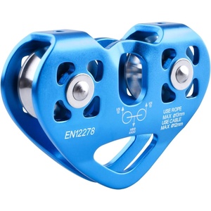 image:imageAzarxis 30 kN Zipline Pulley 6700LBS Zip Line Tandem Dual Trolley Kit for Cable amp Rope Heavy Duty for Rescue Climbing Hauling Backyard Zipline Mountaineering Rigging YellowBlue