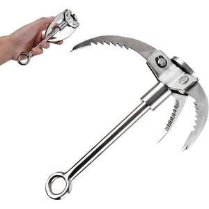 image:imageAzarxis Grappling Hook Stainless Steel Gravity Claw Carabiner 771 881 LBS Load Capacity for Outdoor Survival Retrieval Climbing Fishing Aquatic Anchor Hook3 Claw