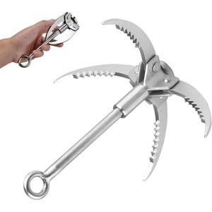 image:imageAzarxis Grappling Hook Stainless Steel Gravity Claw Carabiner 771 881 LBS Load Capacity for Outdoor Survival Retrieval Climbing Fishing Aquatic Anchor Hook4 Claw