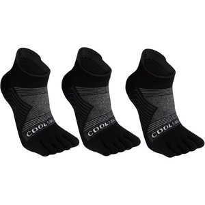 image:imageAzarxis Running Ankle Toe Socks Coolmax for Women Men Lightweight High Performance Athletic Five Finger Socks 3 Pairs1 Coolmax  Black  3 Pairs