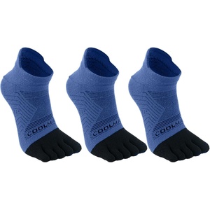 image:imageAzarxis Running Ankle Toe Socks Coolmax for Women Men Lightweight High Performance Athletic Five Finger Socks 3 Pairs1 Coolmax  Blue  3 Pairs