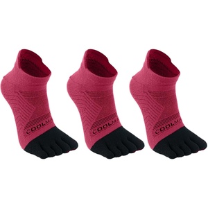 image:imageAzarxis Running Ankle Toe Socks Coolmax for Women Men Lightweight High Performance Athletic Five Finger Socks 3 Pairs1 Coolmax  Rose Red  3 Pairs