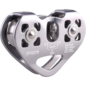 image:imageAzarxis 30 kN Zipline Pulley 6700LBS Zip Line Tandem Dual Trolley Kit for Cable amp Rope Heavy Duty for Rescue Climbing Hauling Backyard Zipline Mountaineering Rigging GrayGray