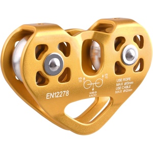 image:imageAzarxis 30 kN Zipline Pulley 6700LBS Zip Line Tandem Dual Trolley Kit for Cable amp Rope Heavy Duty for Rescue Climbing Hauling Backyard Zipline Mountaineering Rigging GrayYellow