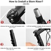 image:imageAzarxis Bike Fork Stem Bicycle Extender Handlebar Riser Adaptor Aluminium Alloy Head up Adapter Flexible Easy Installation for 118 Inch 286 mm Mountain Bike Road Bike MTBBlack