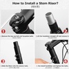 image:imageAzarxis Bike Fork Stem Bicycle Extender Handlebar Riser Adaptor Aluminium Alloy Head up Adapter Flexible Easy Installation for 118 Inch 286 mm Mountain Bike Road Bike MTBPure Black