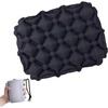 image:imageAzarxis Inflatable Seat Cushion Travel Portable Lightweight Air Stadium Seat Pad Chair Pad with Storage Bag for Airplane Camping Bleacher Hiking Office Car Outdoor BlackBlack  Air Pump