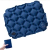 image:imageAzarxis Inflatable Seat Cushion Travel Portable Lightweight Air Stadium Seat Pad Chair Pad with Storage Bag for Airplane Camping Bleacher Hiking Office Car Outdoor BlackDark Blue Pressureinflated