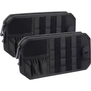 image:imageAzarxis Car Visor Organizer Storage Pouch MultiPocket with Double Zipper Pockets Elastic Bands Glasses Clip Sunglasses Holder and Registration Pocket for Cars SUVs amp Trucks Black  1 PackBlack  2 Pack
