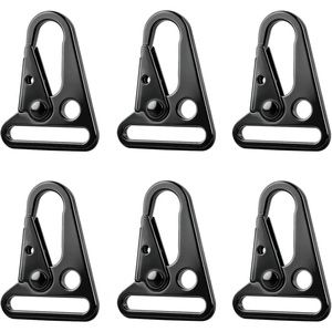 image:imageAzarxis Heavy Duty Metal Sling Clip with Enlarged Mouth  Tactical HK Hook Swivel Snap Buckle for Paracord Webbing Backpack Strap Bag Keychain and Outdoor GearBlack  125  6 Pack