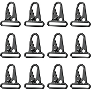 image:imageAzarxis Heavy Duty Metal Sling Clip with Enlarged Mouth  Tactical HK Hook Swivel Snap Buckle for Paracord Webbing Backpack Strap Bag Keychain and Outdoor GearBlack  15  12 Pack